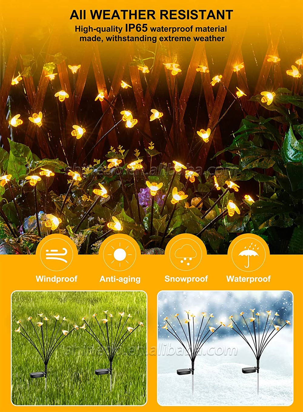 Outdoor Waterproof Garden Sunlight Powered Landscape Lights Firefly Garden Lights Lawn Garden Decor Solar Firefly Light SD-SL958