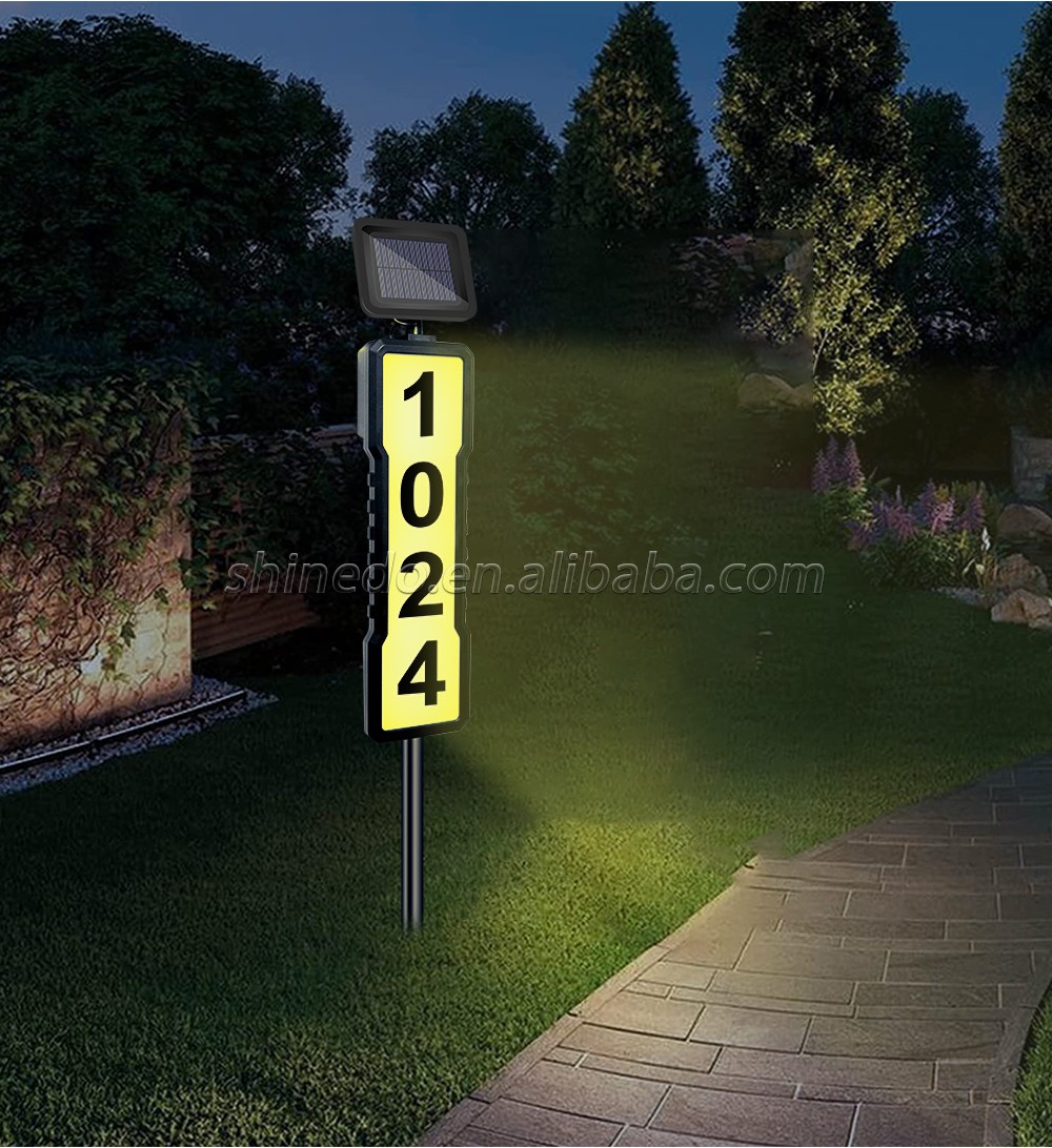 House Number Led Solar Lamp Waterproof Door Address Digits Plate Plaque Solar Wall Lamp Lawn Lamp House Number Light SD-SL951