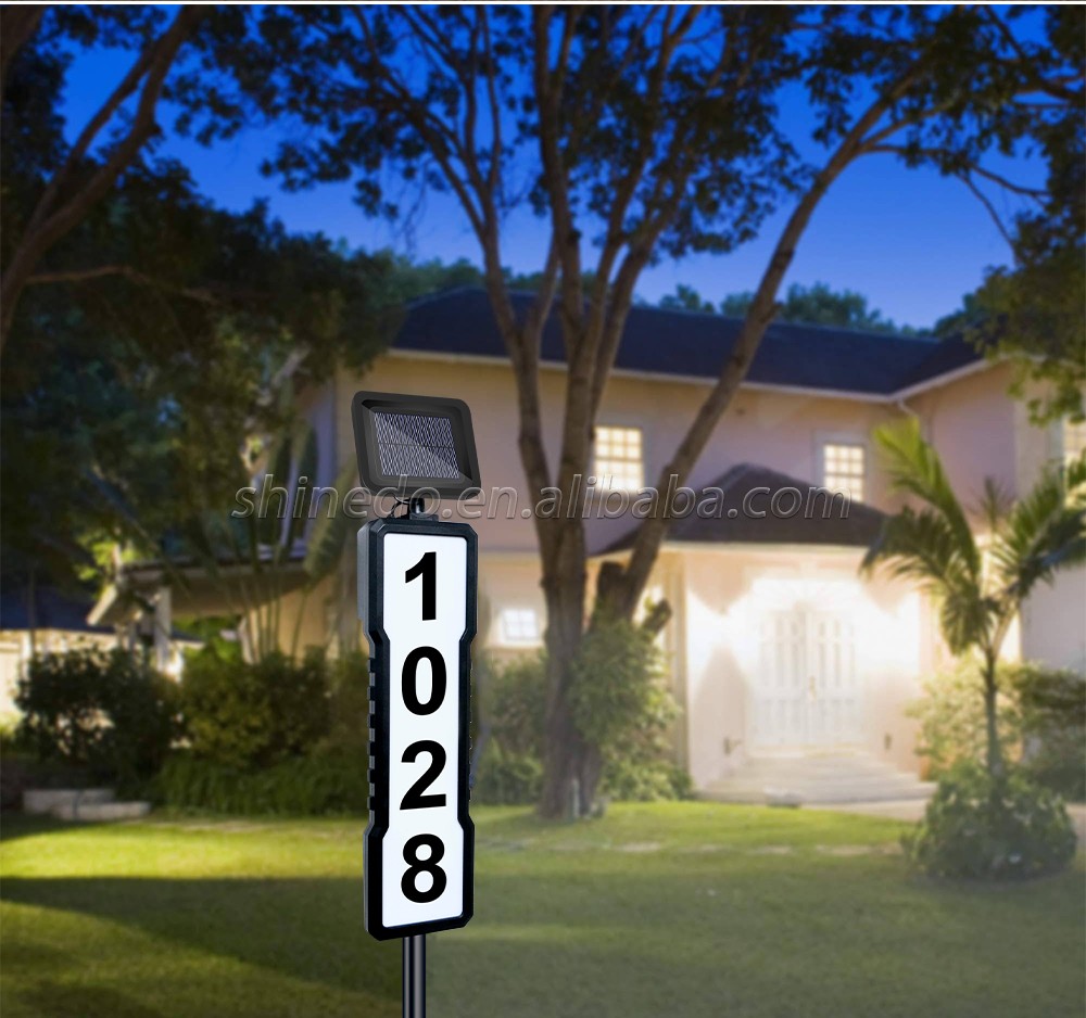 House Number Led Solar Lamp Waterproof Door Address Digits Plate Plaque Solar Wall Lamp Lawn Lamp House Number Light SD-SL951