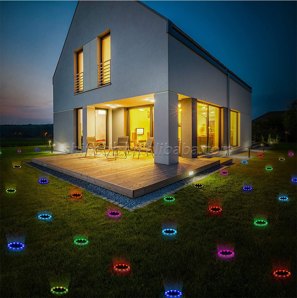 Shinedo Solar Ground Light Outdoor Multi Color Solar Garden Light IP65 Waterproof Landscape Light for Yard and Driveway SD-SL779