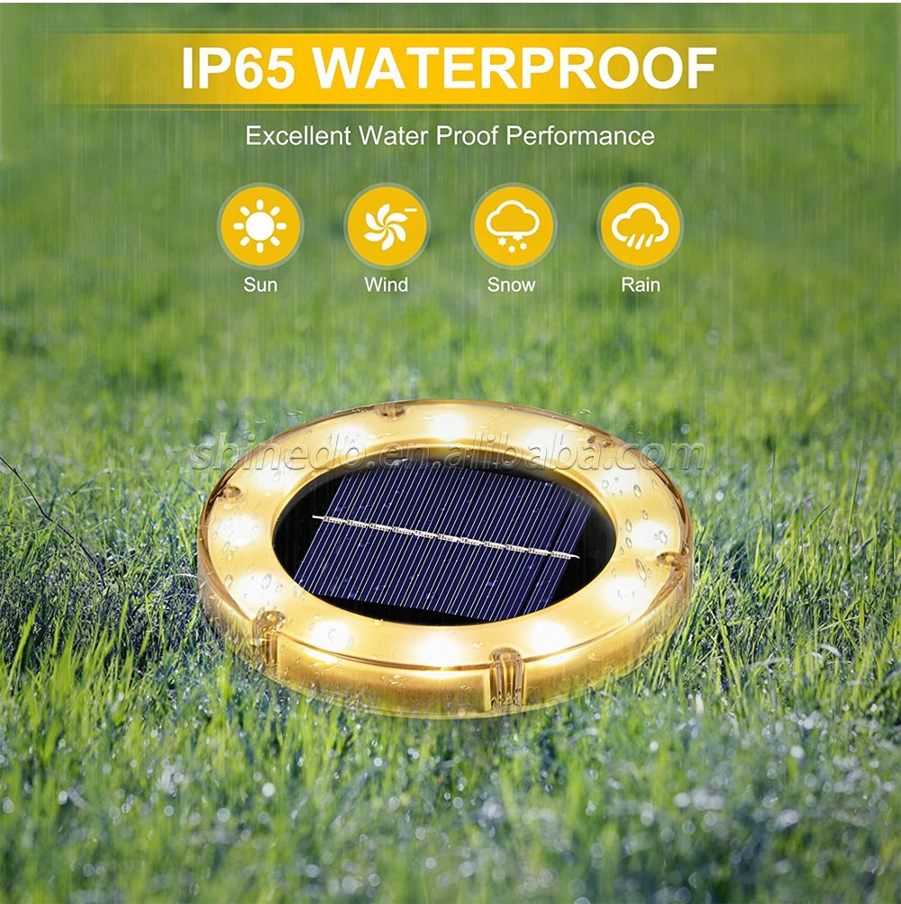 Shinedo Solar Ground Light Outdoor Warm White Solar Garden Light IP65 Waterproof Landscape Light for Yard and Walkway SD-SL778