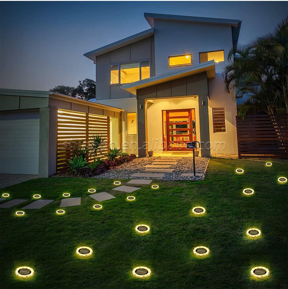 Shinedo Solar Ground Light Outdoor Warm White Solar Garden Light IP65 Waterproof Landscape Light for Yard and Walkway SD-SL778