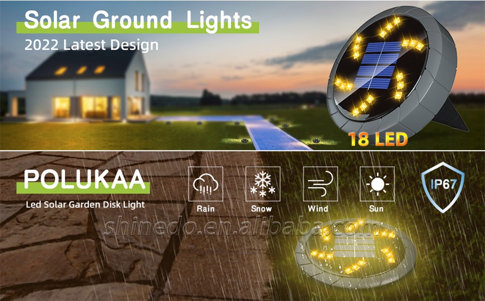 18 LED Solar Garden Outdoor Waterproof In-Ground Lights Landscape Lighting for Pathway SD-SL782