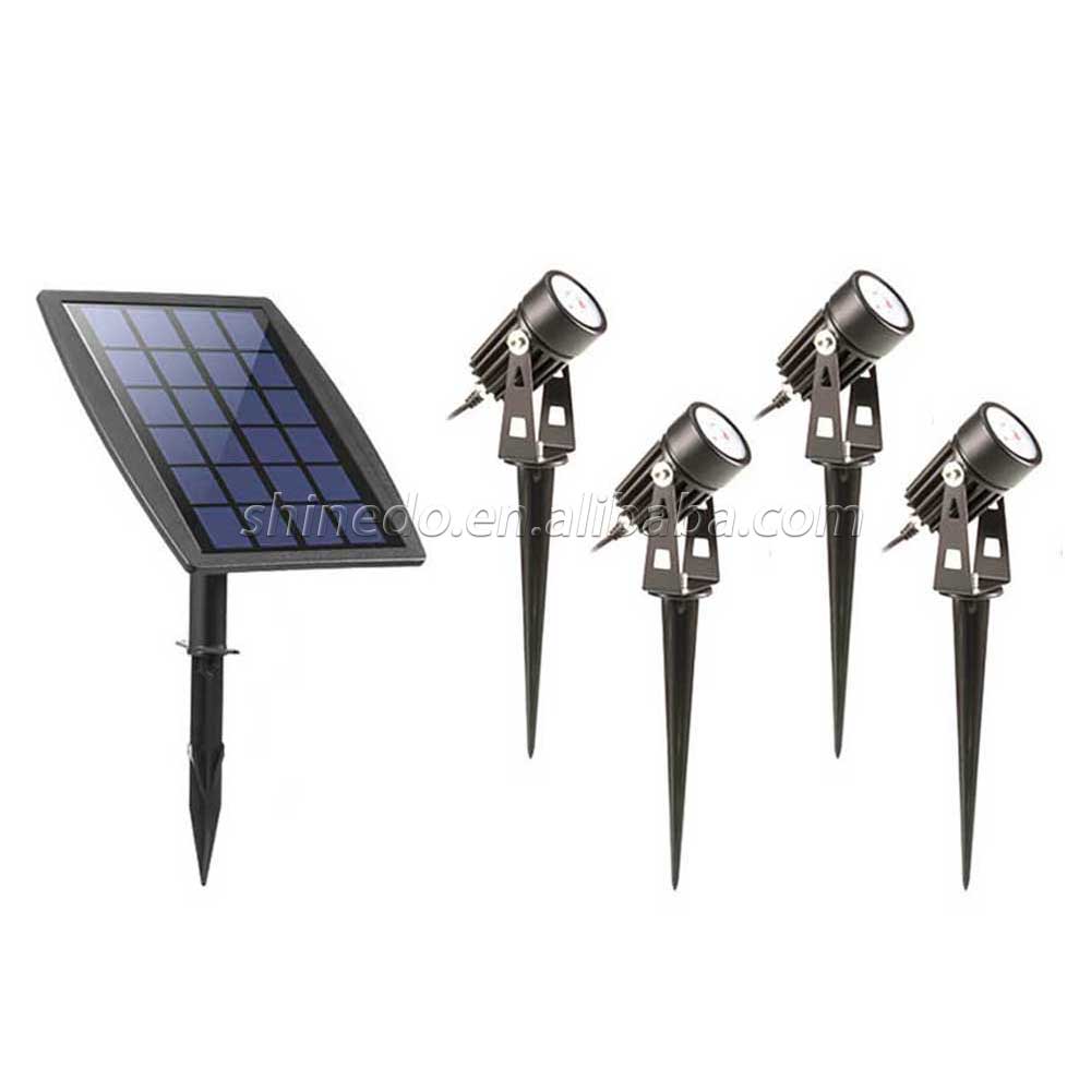 Outdoor 4 Led Lamp Spotlight Aluminum Solar Garden Light Kits SD-SL175