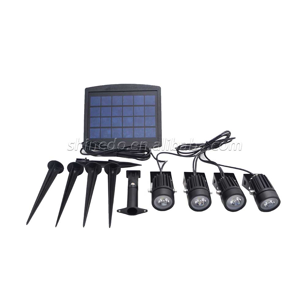 Outdoor 4 Led Lamp Spotlight Aluminum Solar Garden Light Kits SD-SL175