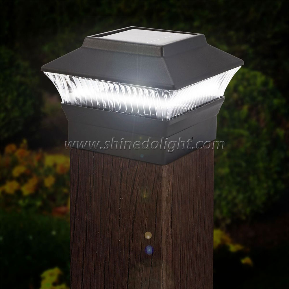 Solar Powered Wireless Security Super Bright Outdoor Garden Solar Deck Dock Patio Fence Post Light SD-SL124