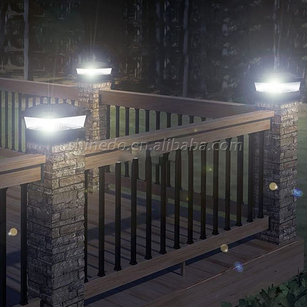 Solar Powered Post Deck Cap Square Fence Landscape Lamp Light IP65 Waterproof Landscape Lamp Post Light SD-SL286