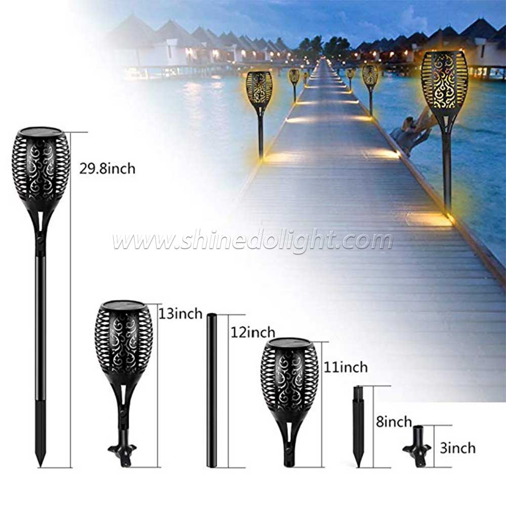 Waterproof Three Modes 96LED Solar Fire Flickering Flame lamp Garden Torch Light SD-SL092