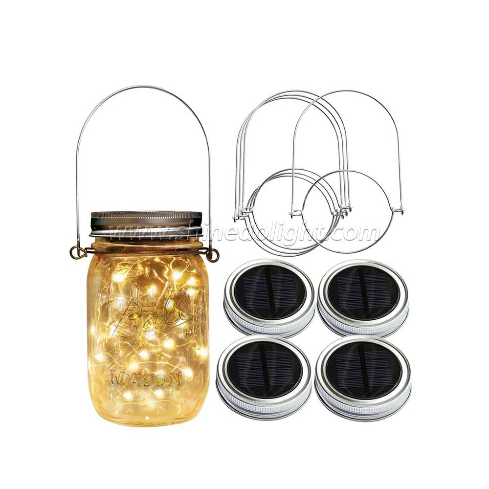 Decoration Sun Solar Glass Mason LED Jar Fairy Table Lights Waterproof SD-SJ12