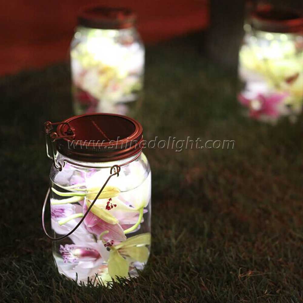 Decoration Sun Solar Glass Mason LED Jar Fairy Table Lights Waterproof SD-SJ12