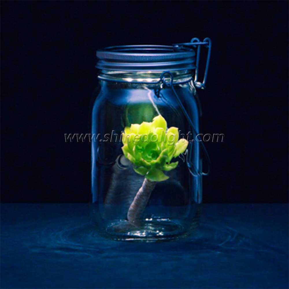 Decoration Sun Solar Glass Mason LED Jar Fairy Table Lights Waterproof SD-SJ12