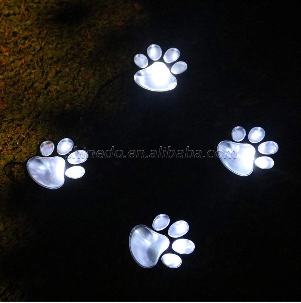 Paw Print Solar Outdoor Lights, Walkway Lighting Waterproof Dog Puppy Animal Paw Lights for Garden SD-SL160