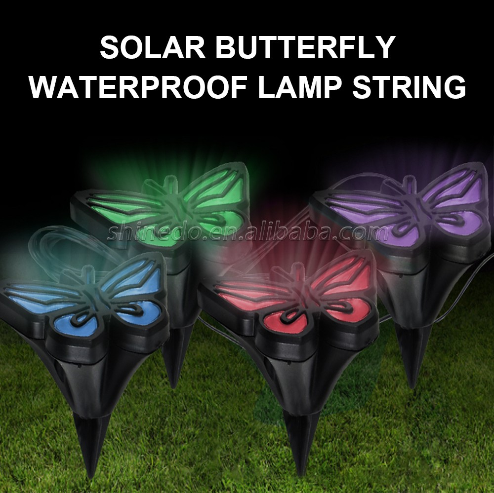 Outdoor Decor Fairy Butterfly Solar String Lights for LED Yard Garden Lawns Decoration SD-SSL003