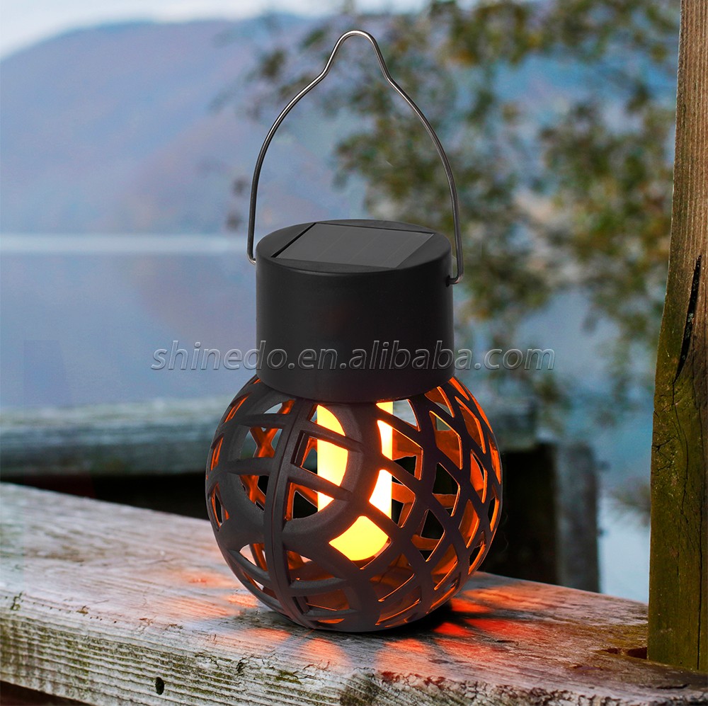 LED Outdoor Solar Light Garden Light Hanging Chandelier Lamp Hollow Garden Decoration Flame Lamp Solar Lantern Ornament SD-SL970