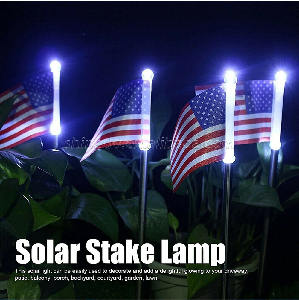 Solar Powered Light LED Flagpole Light Garden Flags Outdoor Garden Decoration SD-SL837