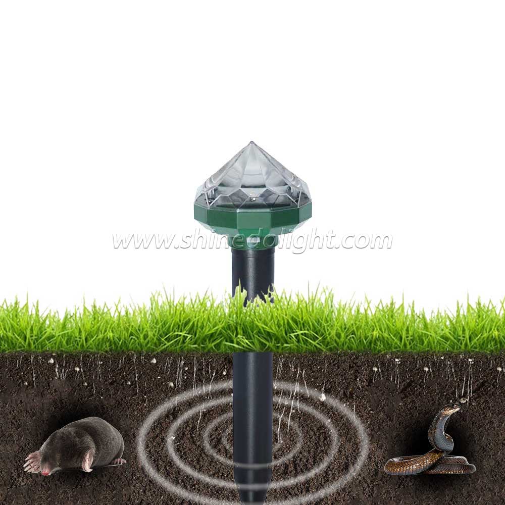 RGB LED Garden Mice Snake Ultrasonic Solar Mole Repeller with EPA Certification SD-SL186