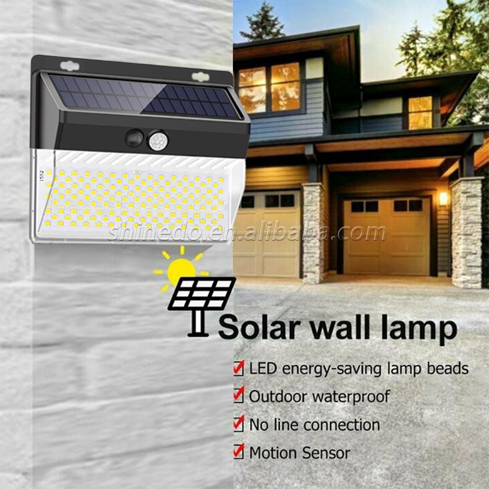 262 LED Solar Motion Sensor Lights Outdoor Super Bright 270 degrees High Illumination for Garden Yard Carbarn SD-SSE53