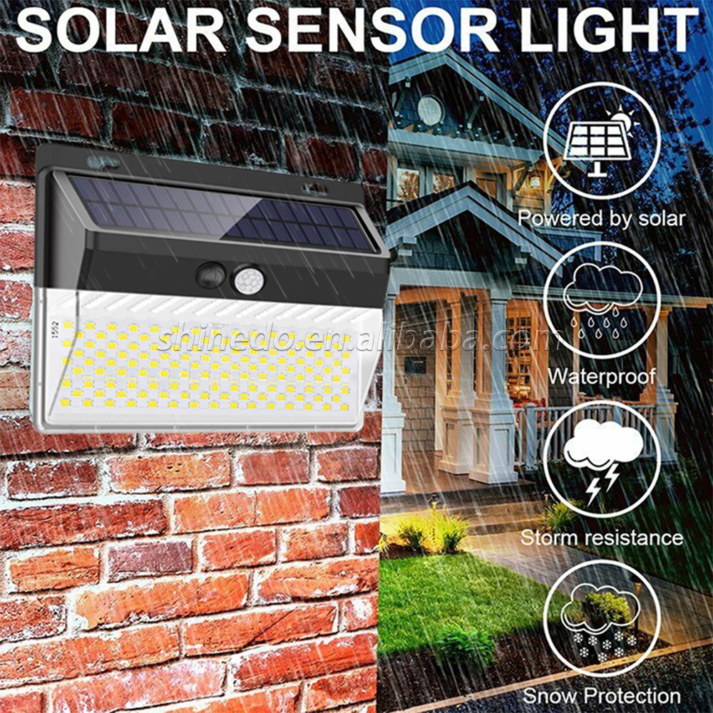 262 LED Solar Motion Sensor Lights Outdoor Super Bright 270 degrees High Illumination for Garden Yard Carbarn SD-SSE53