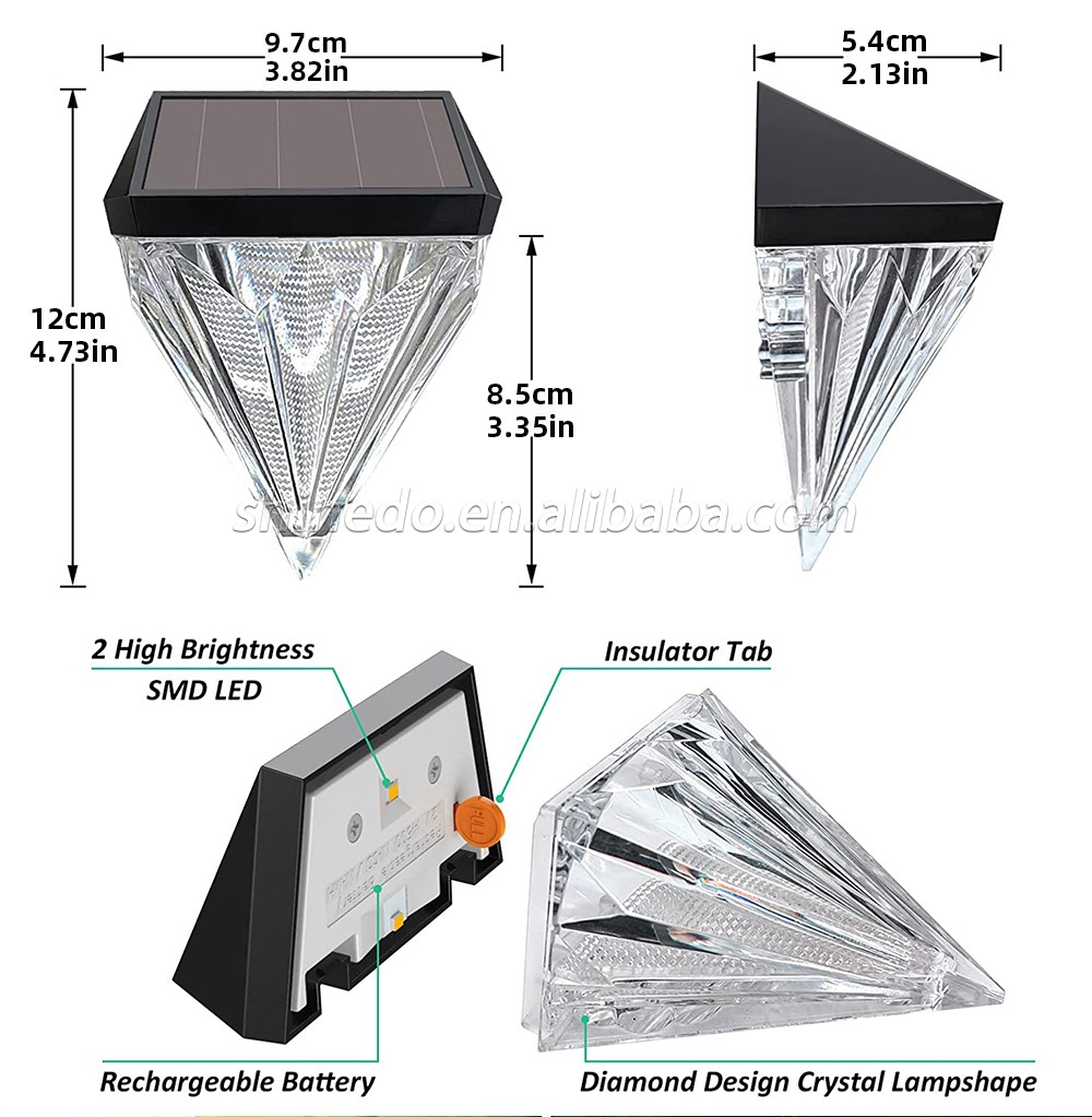 Solar Fence LED Lights Outdoor Garden Fence Decoration Solar Wall Light Porch Stair Light SD-SL818