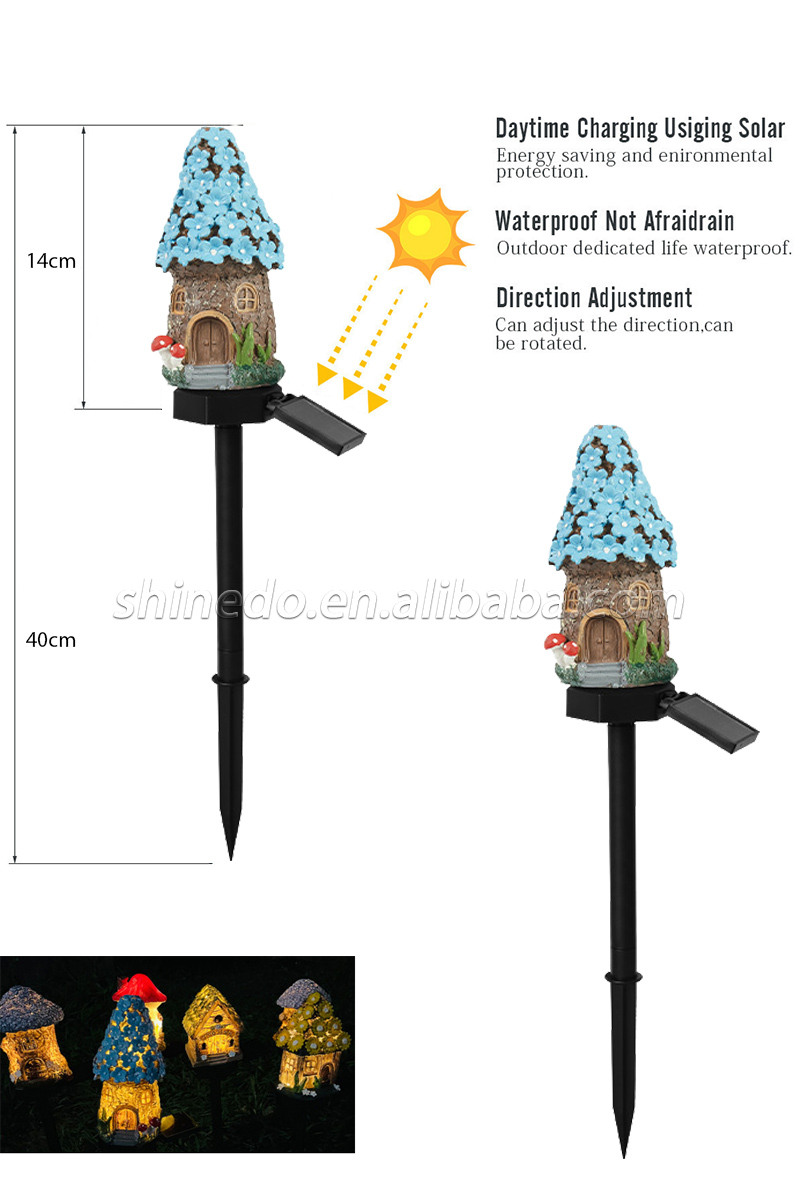 Resin Ground Light Solar Power LED House Garden Inserted Ground Plug Lamps Landscape Lawn Lamps Decoration SD-SL941