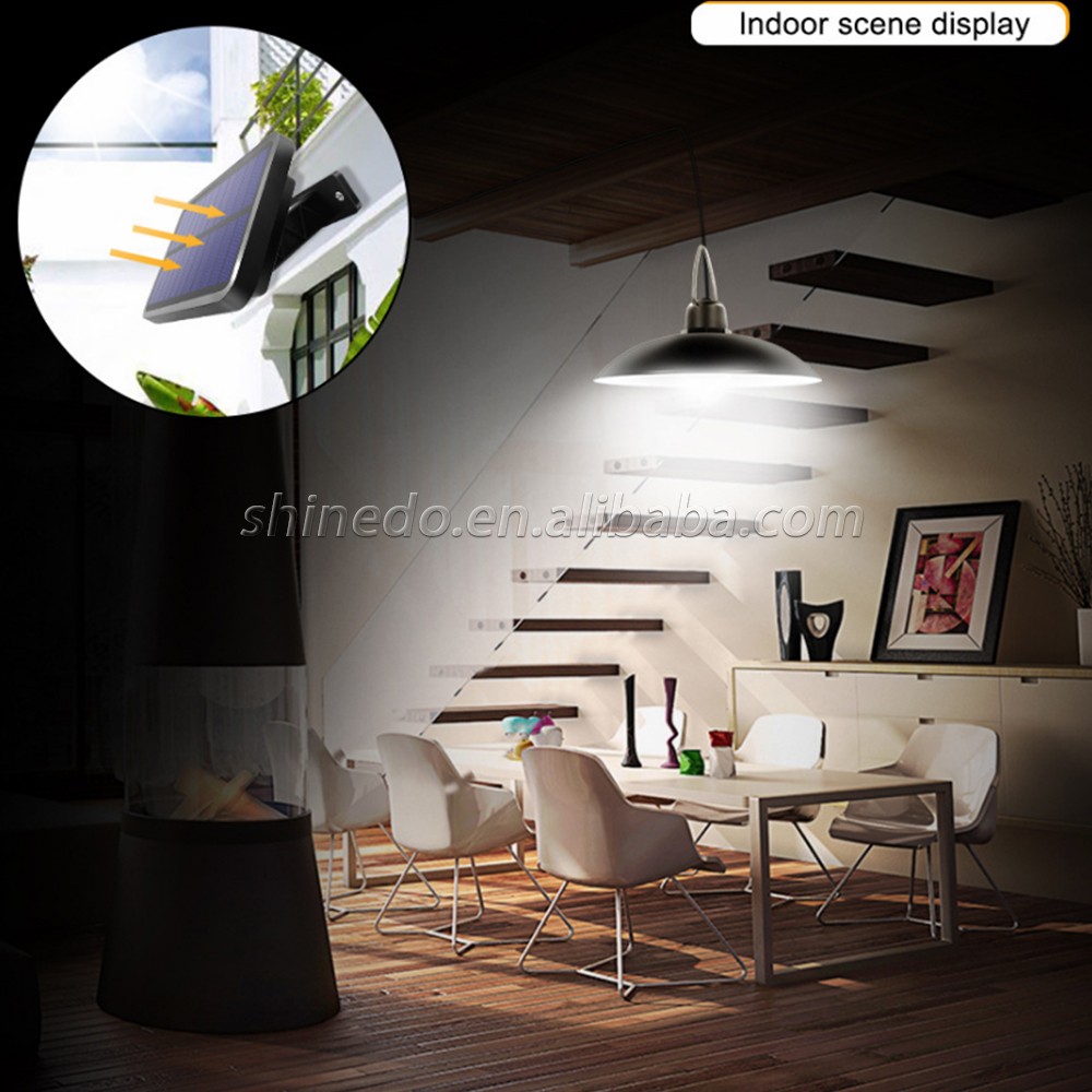 Newest 1/2 Head Outdoor LED Hanging Solar Shed Lighting Pendant Light, Garden Solar Lights Indoor with Remote Control SD-SL267