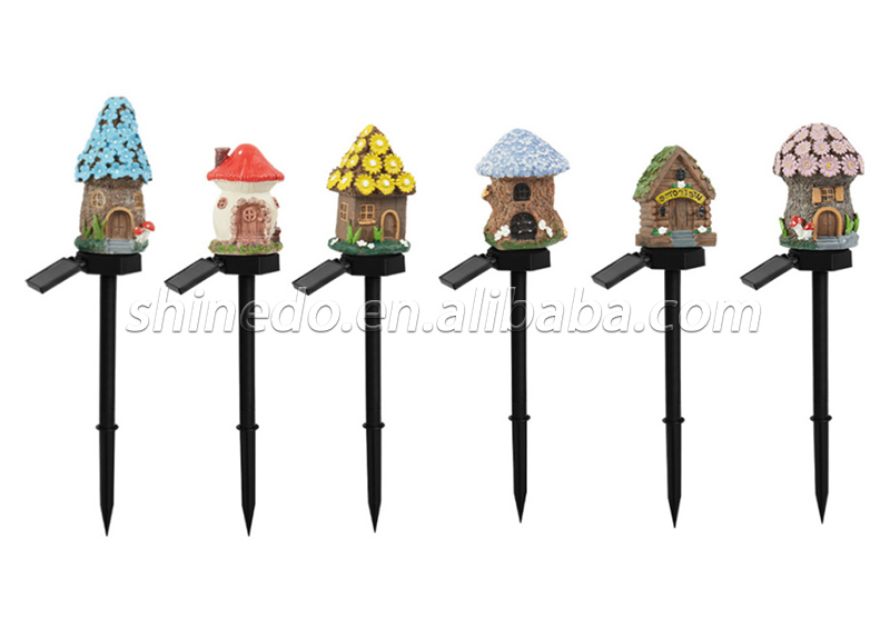 Cartoon Solar Resin House Ground Insert Lights Outdoor Waterproof LED Lights Garden Park Patio Decorative Lawn Landscape Lights SD-SL944