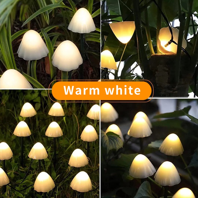 LED Solar String Lights Cute Mushroom Fairy Light IP65 Waterproof Valentine Garland Lamps Patio Fence Garden Decor SD-SSL104