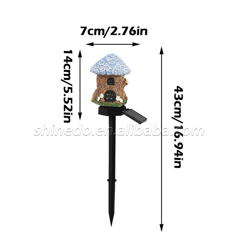 LED Solar Lawn Light Fairy House Solar Powered Outdoor Decor Garden Light Resin Landscape Lights SD-SL946