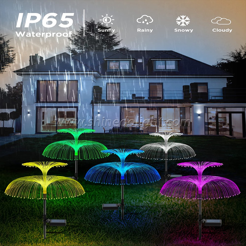 Solar Garden Double head Jellyfish light Unique double layer jellyfish wider area lighting used for garden decorative lighting SD-SL987