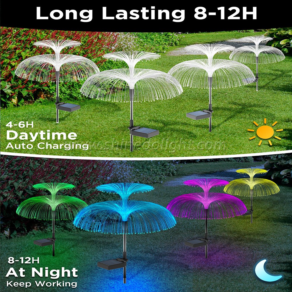 Solar Garden Double head Jellyfish light Unique double layer jellyfish wider area lighting used for garden decorative lighting SD-SL987