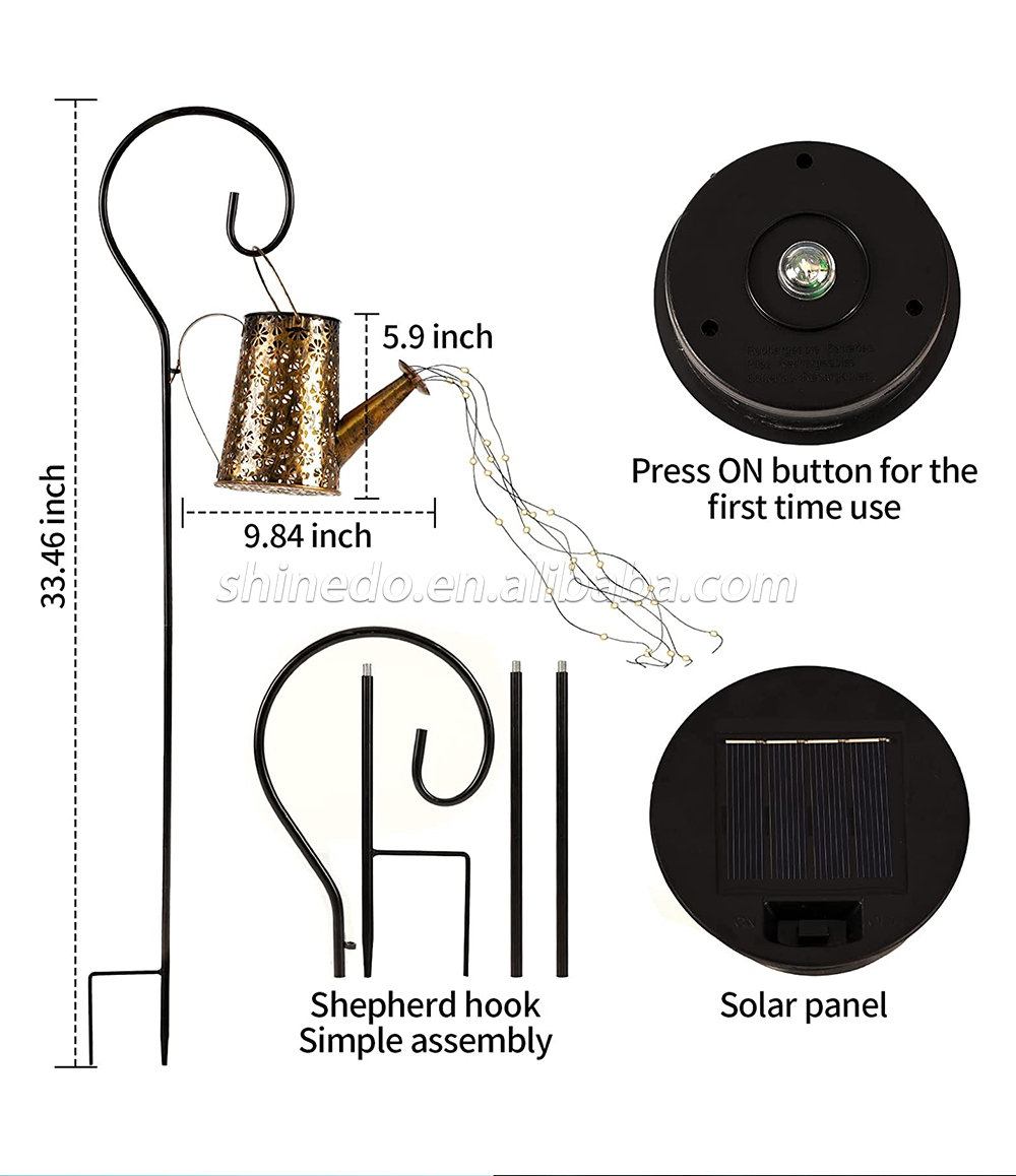 Hot Selling New Design Creative Battery Outdoor Waterproof Garden LED Solar Garden Watering Can Lights Solar Waterfall Lights SD-SL231