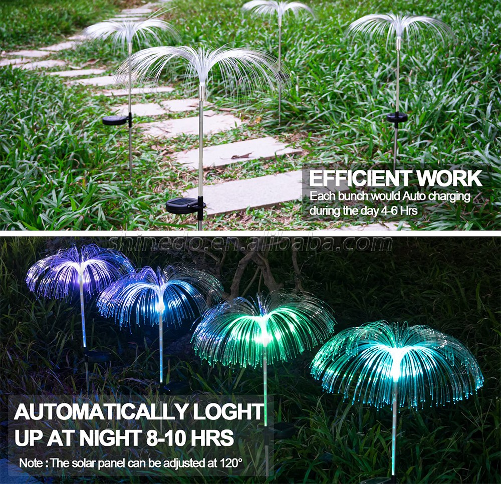 Solar Garden Lights Outdoor Decorative 7 Color Changing Solar Flower Lights Jellyfish Decor, Fireworks Landscape Light SD-SL794