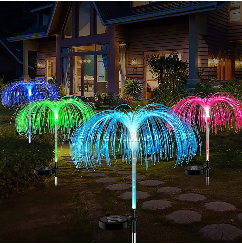 Solar Garden Lights Outdoor Decorative 7 Color Changing Solar Flower Lights Jellyfish Decor, Fireworks Landscape Light SD-SL794