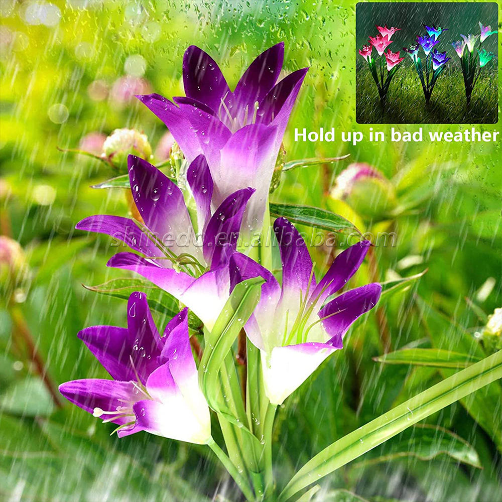 Solar Garden Lights Led Light Outdoor Multi-Color Changing Lily Solar Flower Lights for Patio Yard Garden Christmas Decoration SD-SL295