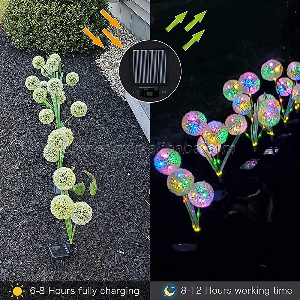 LED solar garden flower RGB color ground inserted lights for garden patio decoration SD-SL954