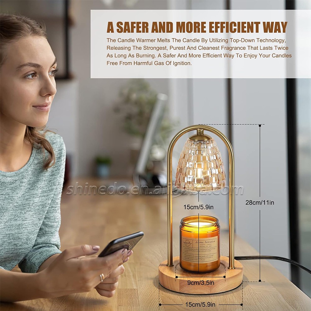 No Flame Electric Dimmable Candle Warmer Candle Heating Lamp Creative Aromatherapy Room SD-SL1146 Table Bedside Decor