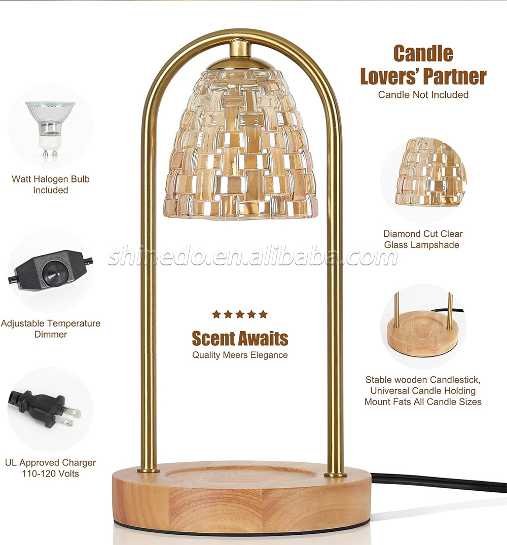 No Flame Electric Dimmable Candle Warmer Candle Heating Lamp Creative Aromatherapy Room SD-SL1146 Table Bedside Decor