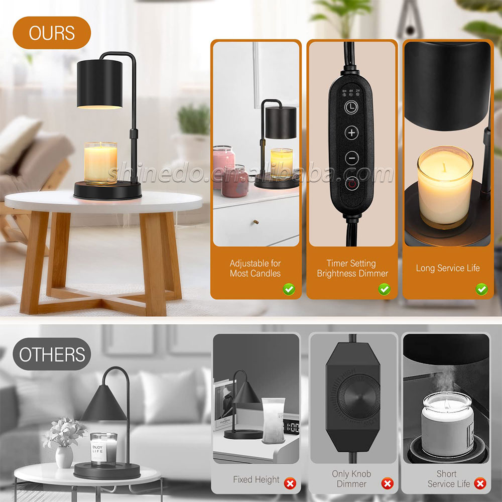 Electric Candle Melting Table Lamp Retro Candle Heating Lamp Safe Candle Warmer Light Dimming Switch SD-SL1123