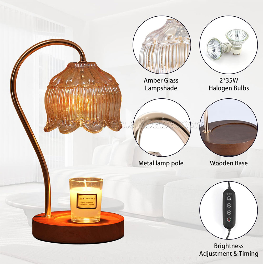 Unique Candle Warmer Lamp Multi-functional Table Lamp USB Charging candle Warmer Lamp Dimmable Tmer For Bedroom And Study SD-SL1171