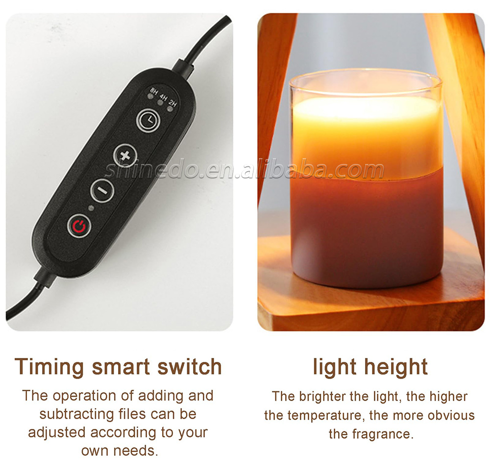 Solid Wood Lamp Body Electric Candle Warmer Lamp Wax Melt Lamps for Bedroom Hotel Night Lights SD-SL1142