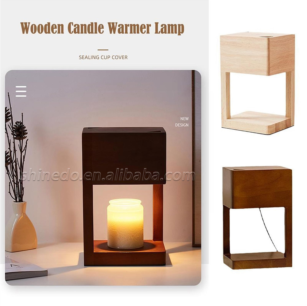 Simple Dimmable Solid Wood Lamp Body Electric Candle Warmer Lamp Wax Melt Lamps for Bedroom Hotel Night Lights SD-SL1143