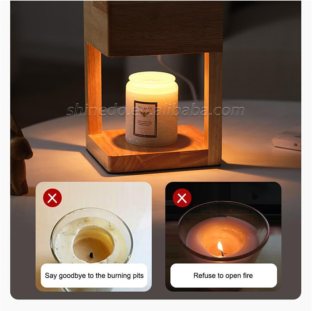 Simple Dimmable Solid Wood Lamp Body Electric Candle Warmer Lamp Wax Melt Lamps for Bedroom Hotel Night Lights SD-SL1143