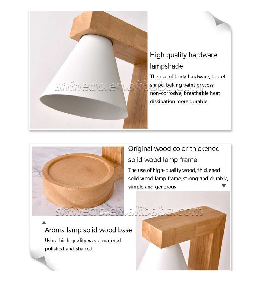 Candle Warmer Lamp Aromatherapy Wax Table Bedroom Wood Nordic Melting Timing Indoor Lighting Lights SD-SL1144