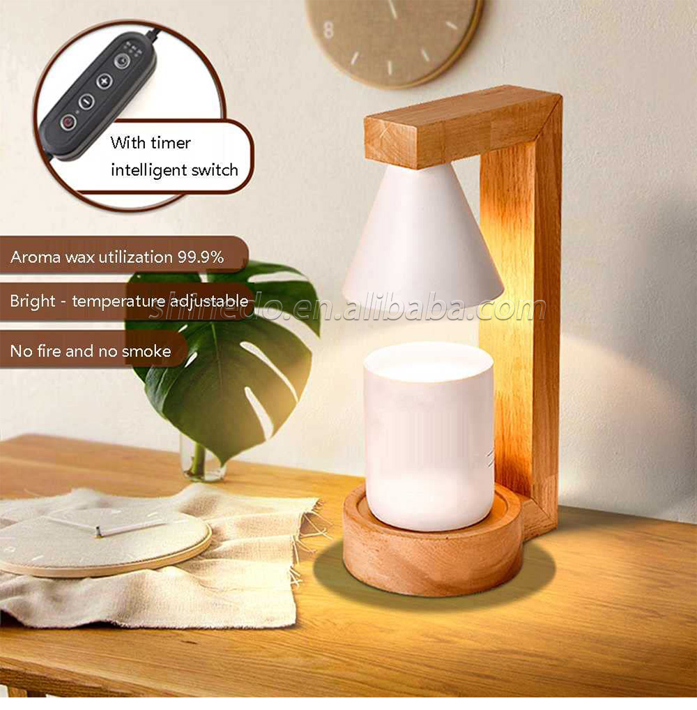 Candle Warmer Lamp Aromatherapy Wax Table Bedroom Wood Nordic Melting Timing Indoor Lighting Lights SD-SL1144