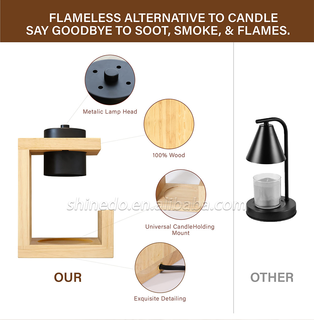 Candle Warmer Lamp Aromatherapy Wax Table Bedroom Wood Nordic Melting Timing Indoor Lighting Lights SD-SL1145