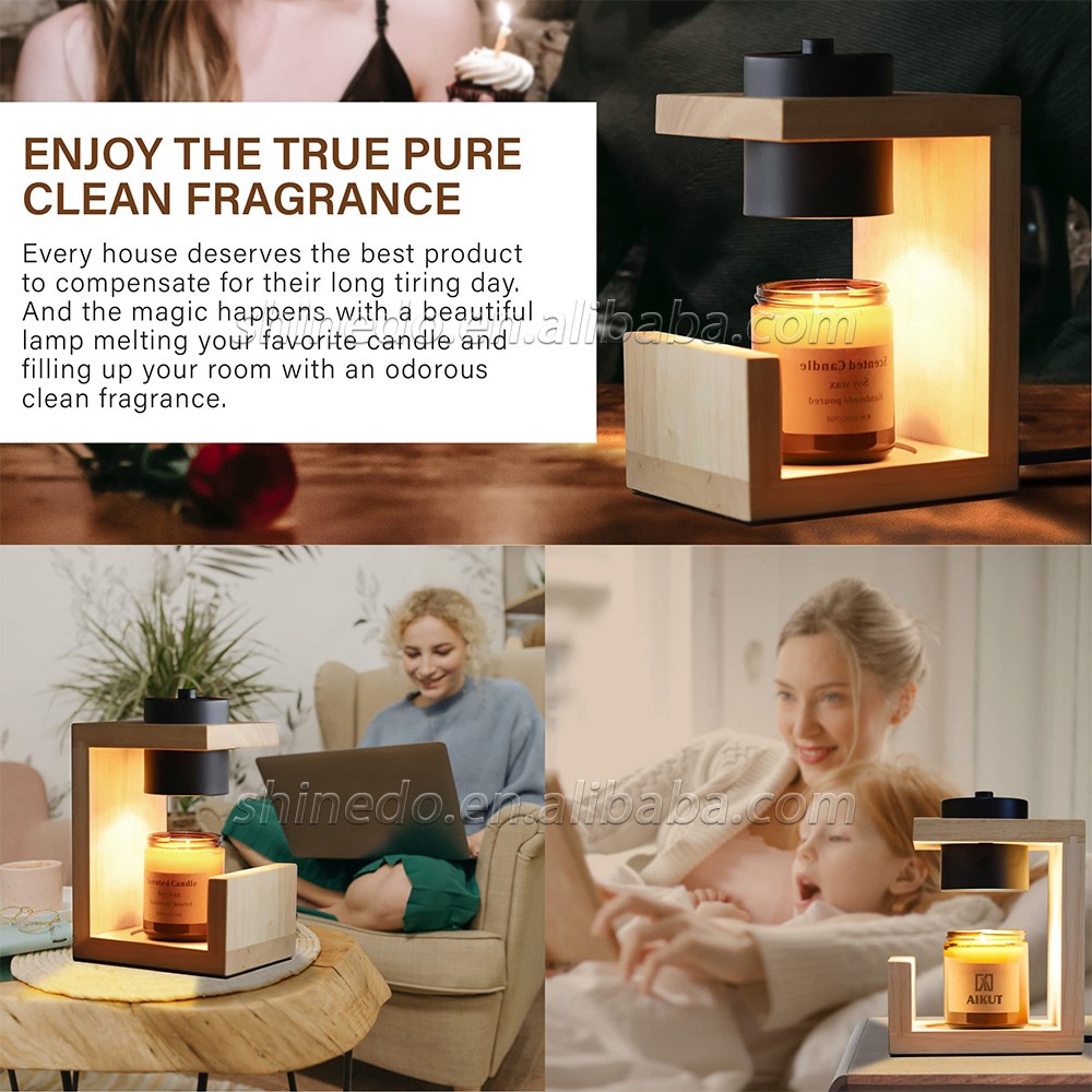 Candle Warmer Lamp Aromatherapy Wax Table Bedroom Wood Nordic Melting Timing Indoor Lighting Lights SD-SL1145