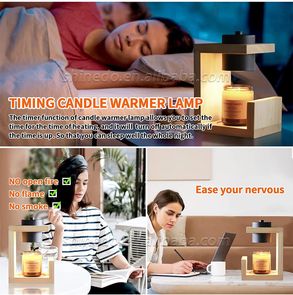 Candle Warmer Lamp Aromatherapy Wax Table Bedroom Wood Nordic Melting Timing Indoor Lighting Lights SD-SL1145