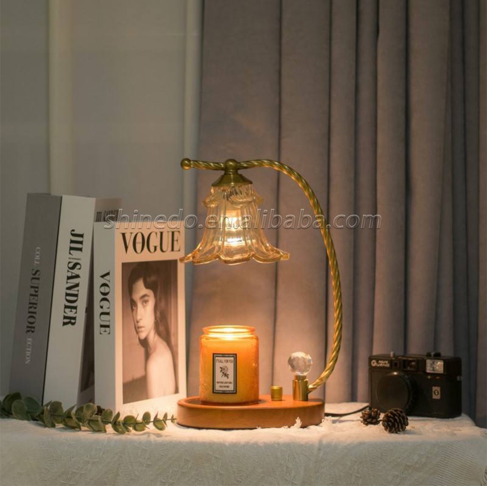 Retro Glass Melted Wax Lamp Candle Warmer Dimmable Bedroom Decoration Table Lamp Candle Melting Lamp Atmosphere Light SD-SL1192