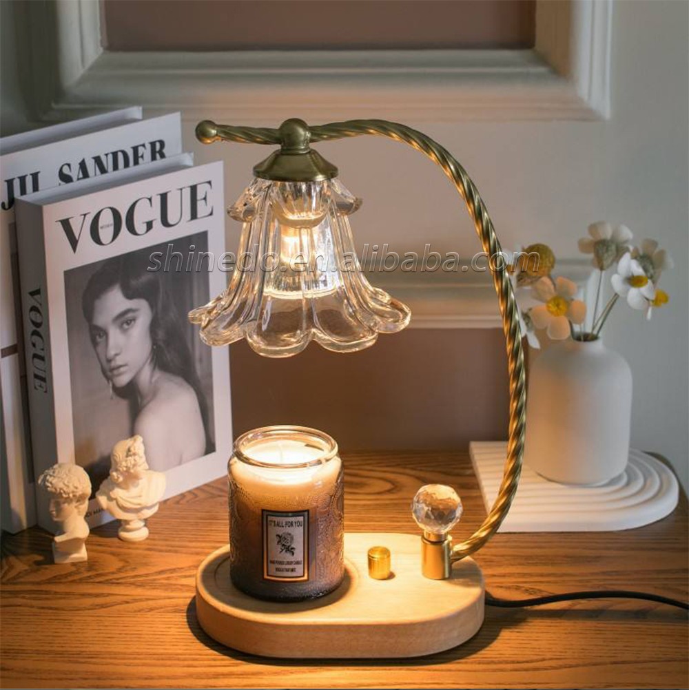 Retro Glass Melted Wax Lamp Candle Warmer Dimmable Bedroom Decoration Table Lamp Candle Melting Lamp Atmosphere Light SD-SL1192