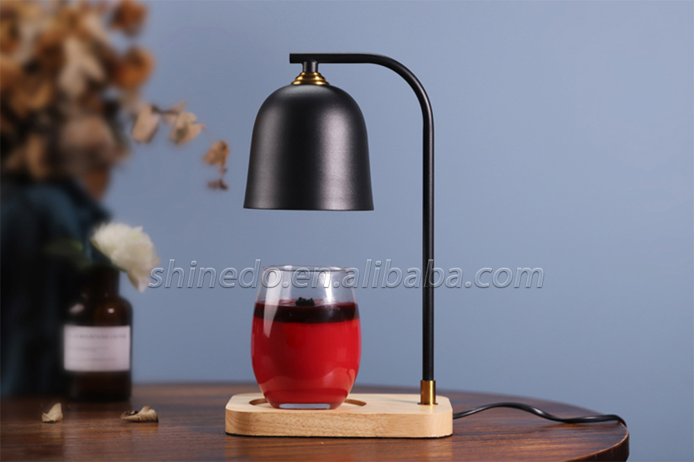 Electric Candle Warmer Wax Melting Light Candle Heating Lamp Creative Aromatherapy Table Wooden Base Bedside Decor SD-SL1151